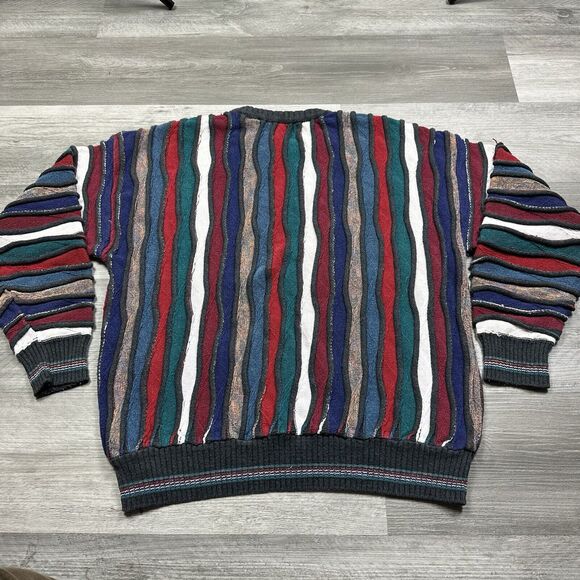 Vintage Alfani Coogi Style 3D Knit Sweater Long Sleeve Pullover Size Medium 90s - Picture 6 of 6